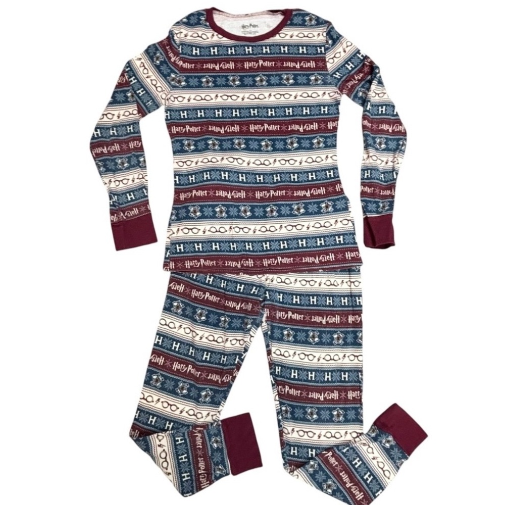 Harry Potter 2 Piece Long Sleeve Crew Neck & Elastic Waist Pants Pyjama Set S